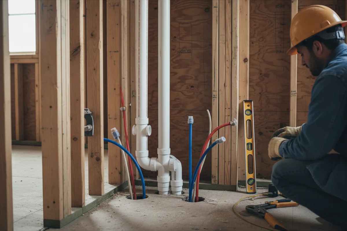 Drain and supply rough-in during Sump Pump Repair in Chandler